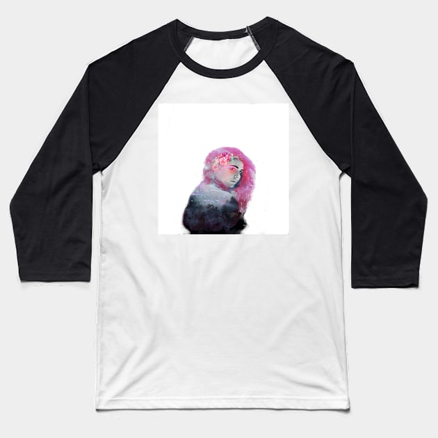 The Girl with pink hair Baseball T-Shirt by Edgot